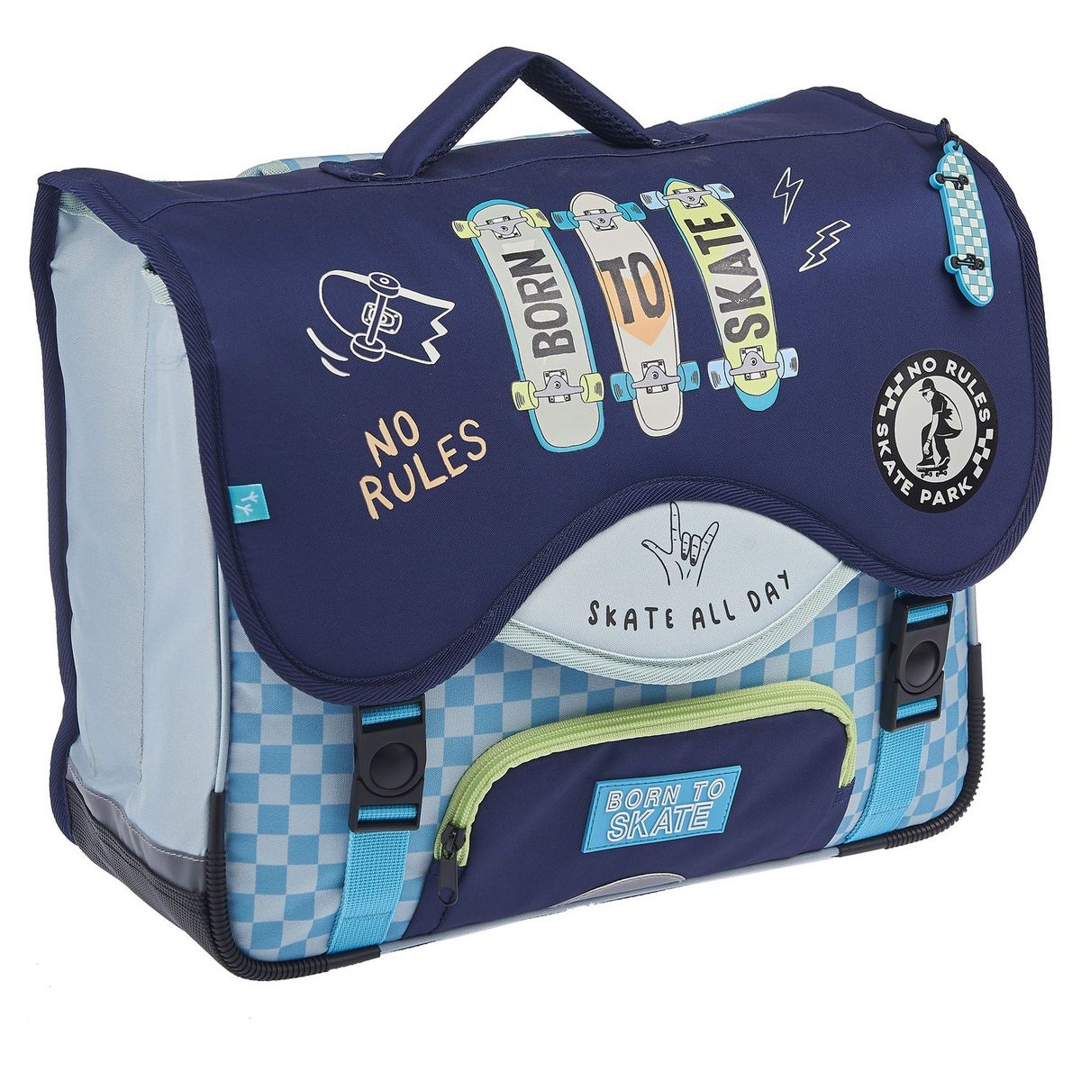 AUCHAN Cartable 41 cm bleu SKATE