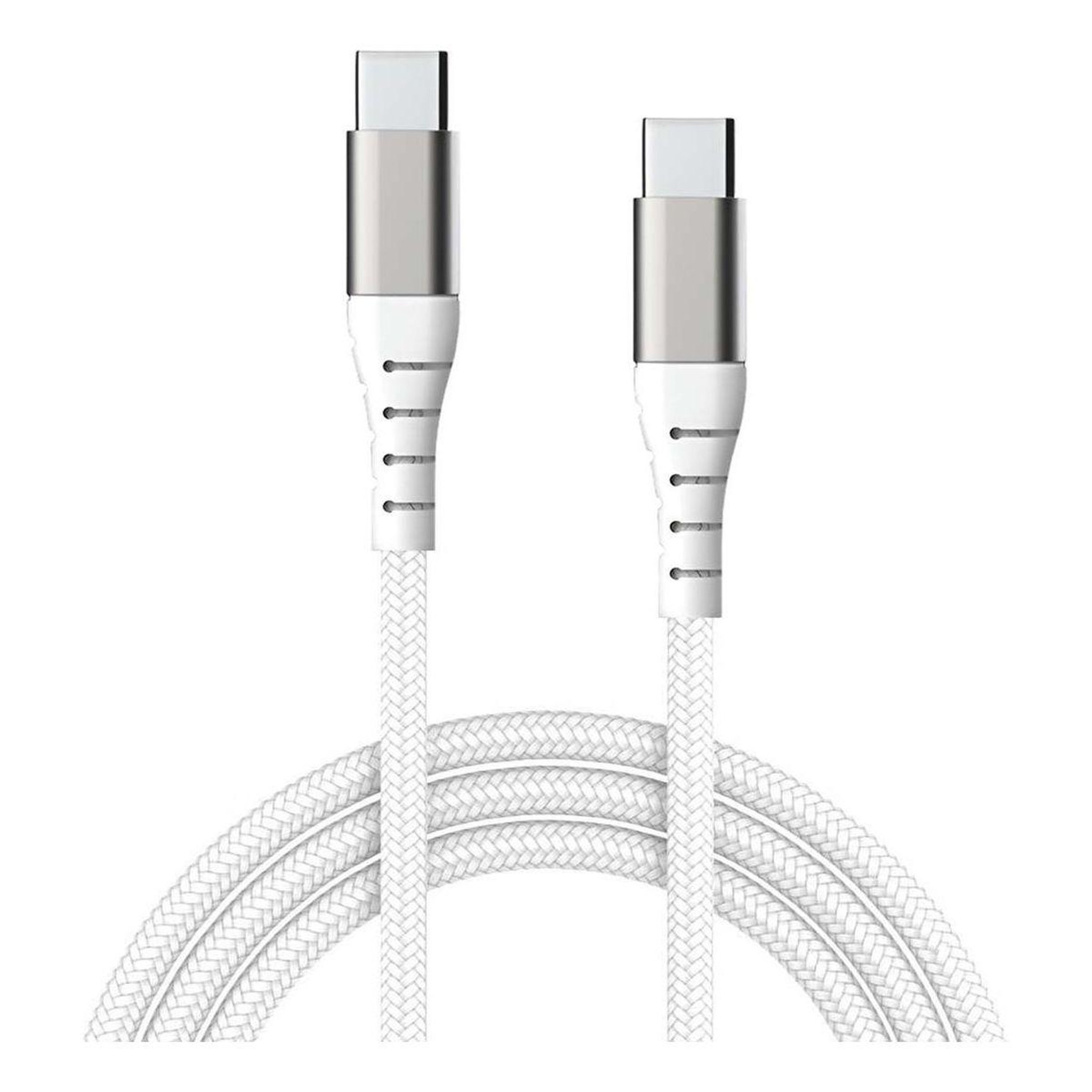 FORCE POWER Câble de charge 60W USB-C / USB-C 3m blanc renforcé