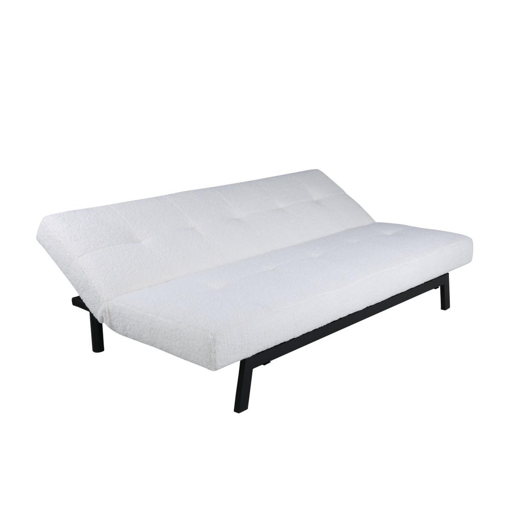 Voir la diapositive 3 : Paris Prix Canapé convertible bouclette  bodil  180cm blanc