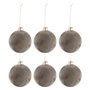 Voir la diapositive 1 : Paris Prix Lot de 6 Boules de Noël  Velours  8cm Gris