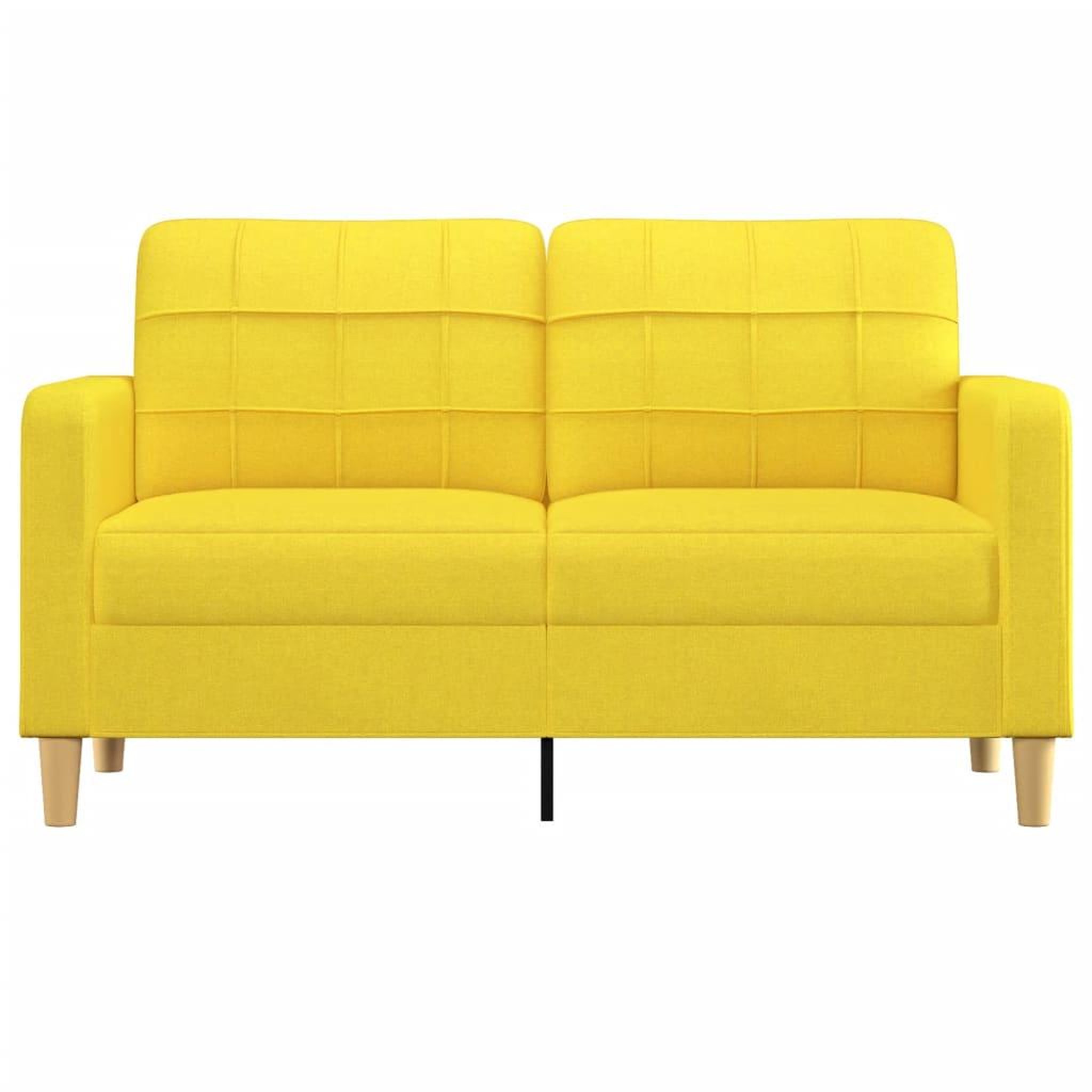 Voir la diapositive 3 : VIDAXL Canape a 2 places Jaune clair 140 cm Tissu