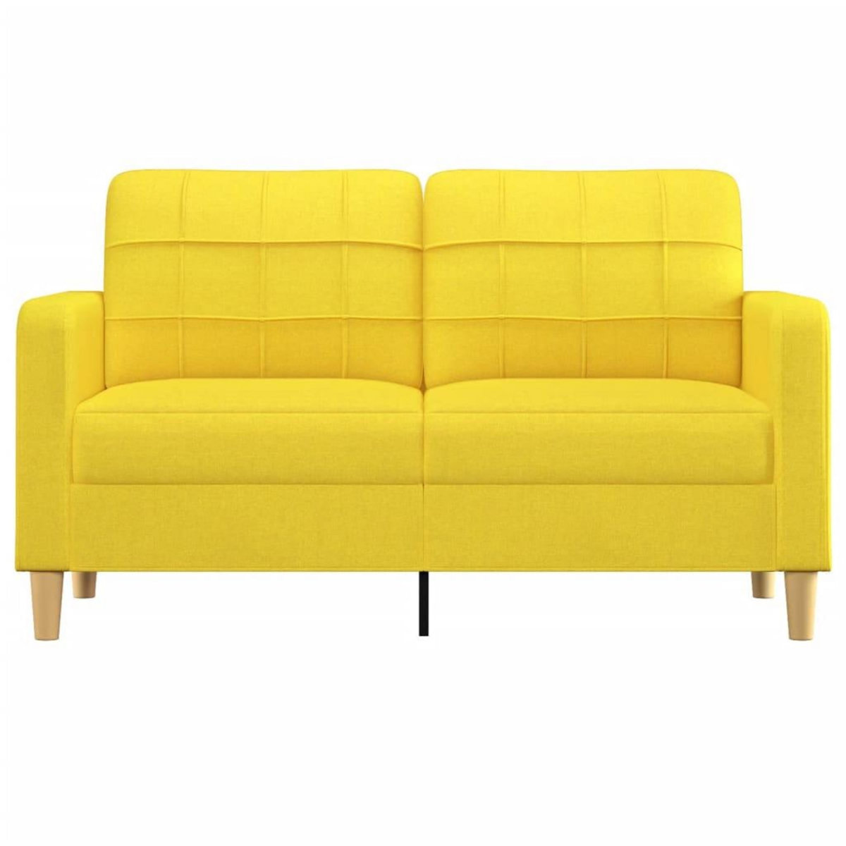 VIDAXL Canape a 2 places Jaune clair 140 cm Tissu