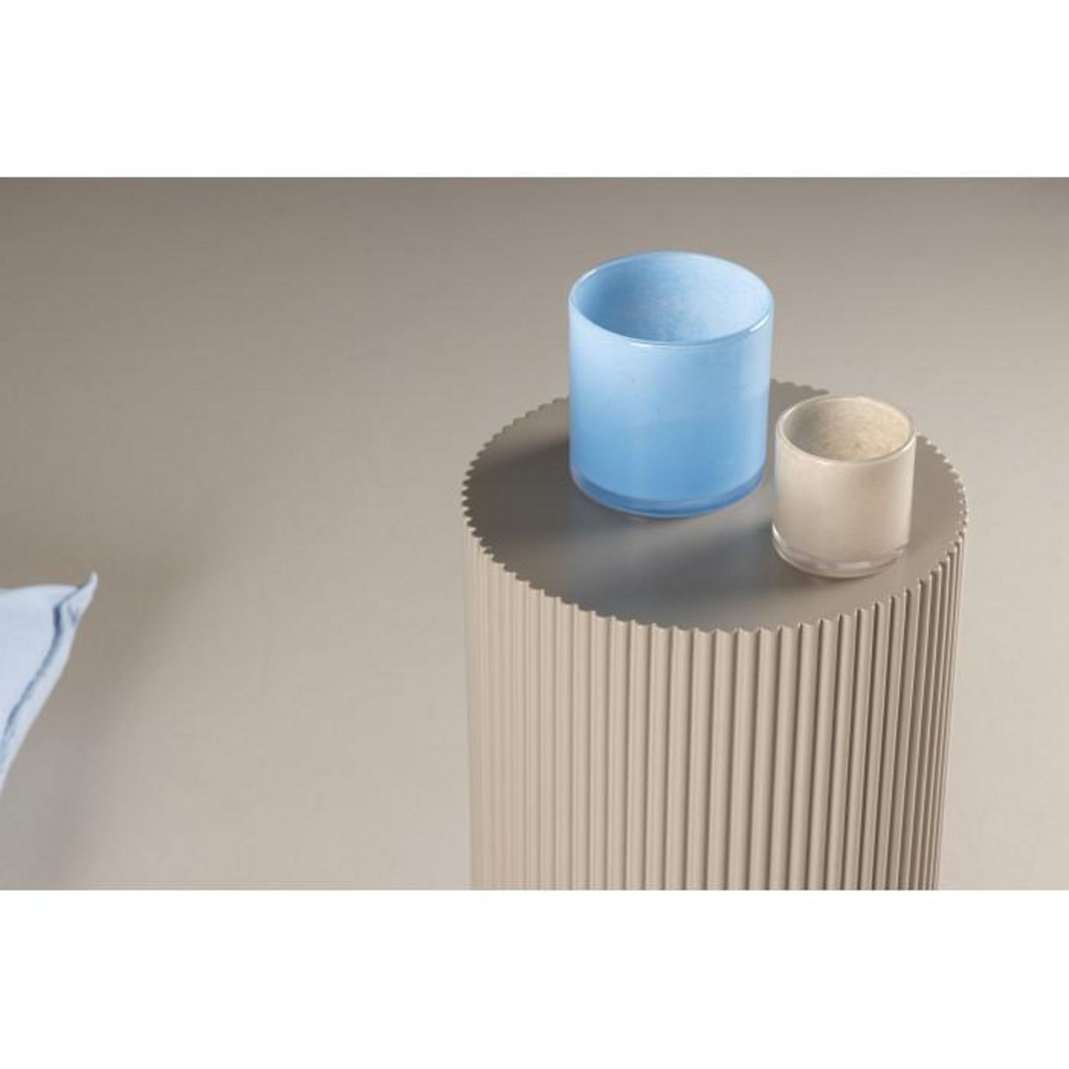 Paris Prix Table d'Appoint Nervurée  Lenox  50cm Beige