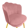 Voir la diapositive 6 : ID MARKET Lot de 2 chaises coquillage ADELLA rose en velours pieds dorés