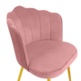 Voir la diapositive 6 : ID MARKET Lot de 2 chaises coquillage ADELLA rose en velours pieds dorés