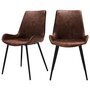 Voir la diapositive 1 : Rendez vous déco Lot de 2 chaises en cuir synthétique marron - Austin