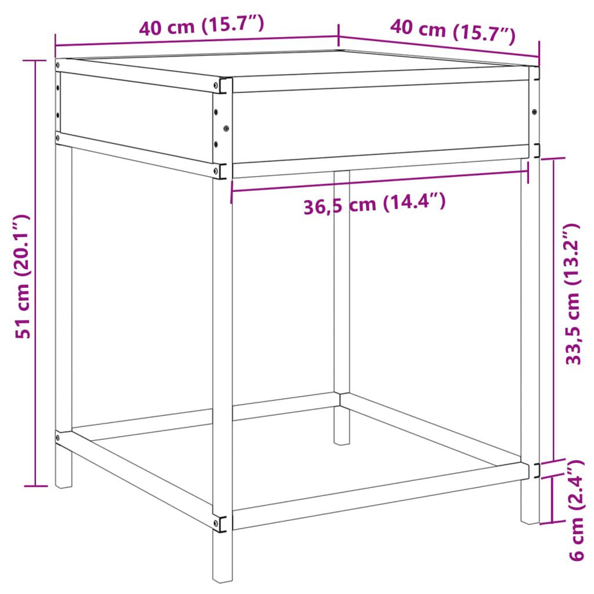 Voir la diapositive 6 : VIDAXL Table basse avec LED Infinity chene fume 40x40x51 cm