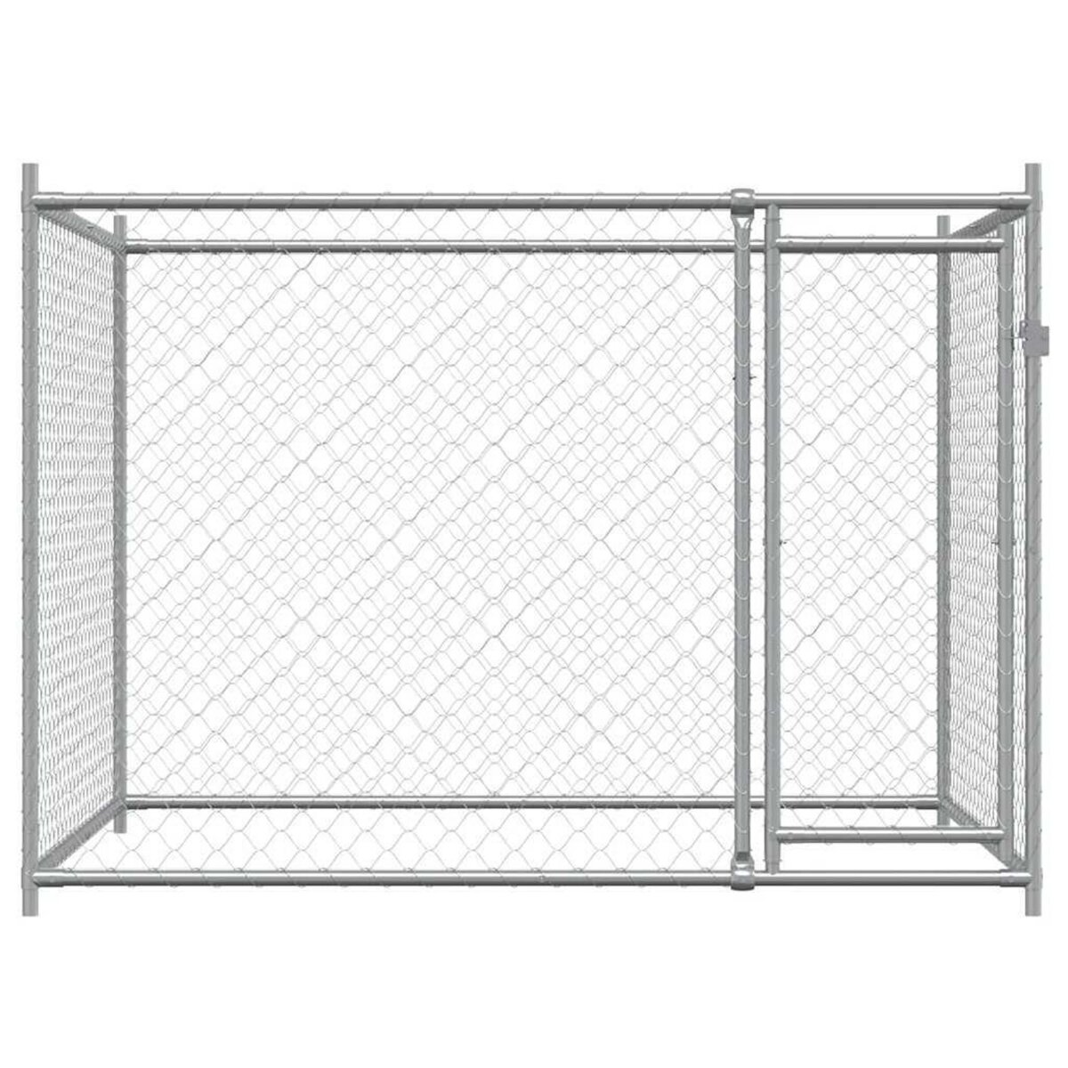 VIDAXL Cage pour chien avec porte gris 2x2x1,5 m acier galvanise