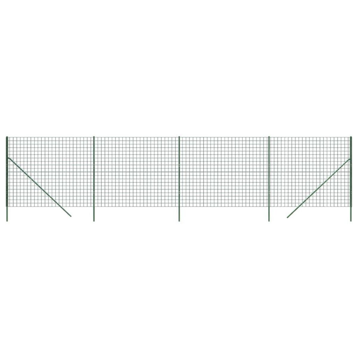 VIDAXL Cloture en treillis metallique vert 1,6x10 m acier galvanise