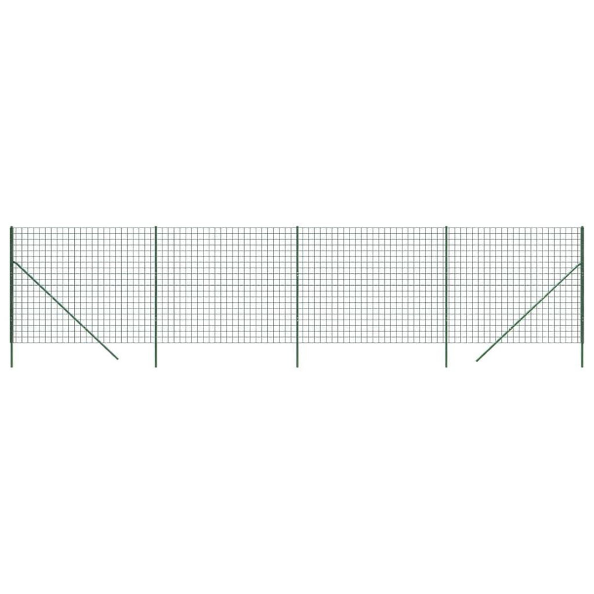 VIDAXL Cloture en treillis metallique vert 1,6x10 m acier galvanise