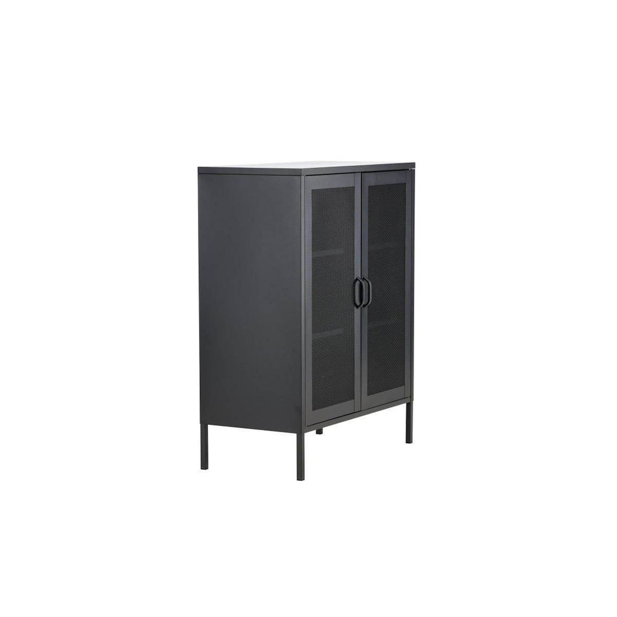 Paris Prix Buffet 2 Portes en Métal  Misha  102cm Noir