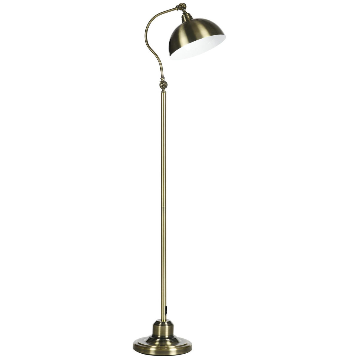 HOMCOM Lampadaire style néo-rétro effet laiton - abat-jour réglable - H.152 cm