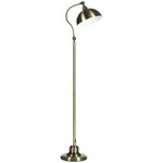 HOMCOM Lampadaire style néo-rétro effet laiton - abat-jour réglable - H.152 cm