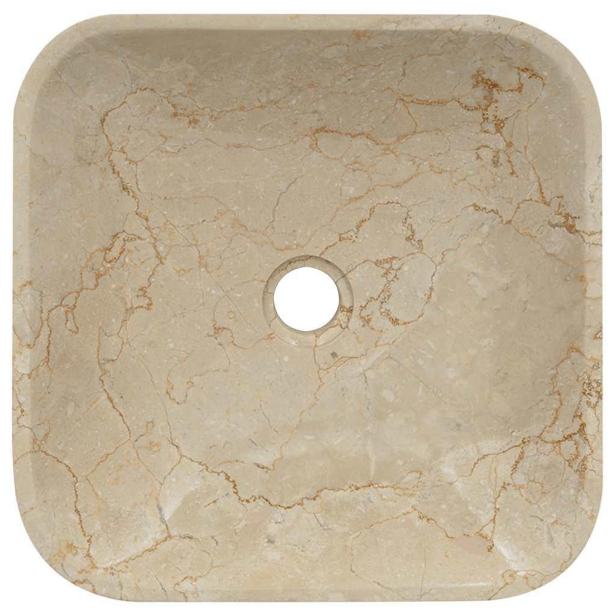 VIDAXL Lavabo Creme 40x40x10 cm Marbre