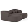 Voir la diapositive 3 : LISA DESIGN Charles - canapé droit 4 places avec double méridienne - assise profonde - en velours texturé