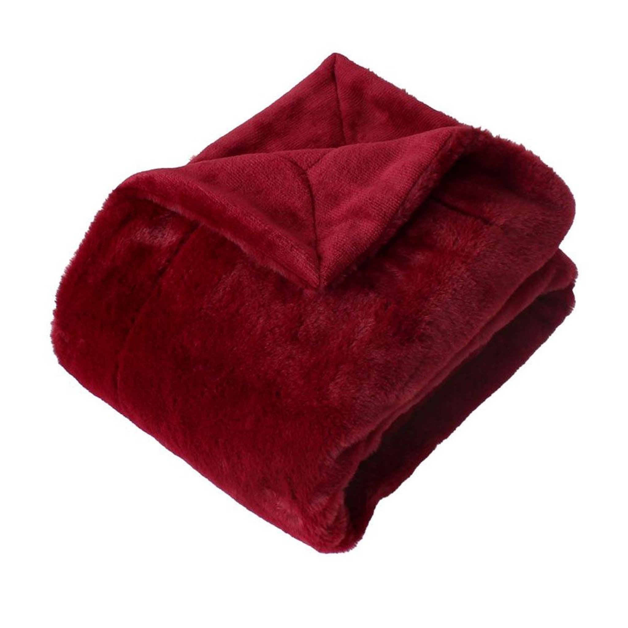 ENJOY HOME Plaid imitation fourrure  rabbit pop  125x150cm grenat