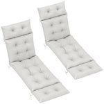 OUTSUNNY Lot de 2 matelas bains de soleil chaises longues style Chesterfield tissu gris clair
