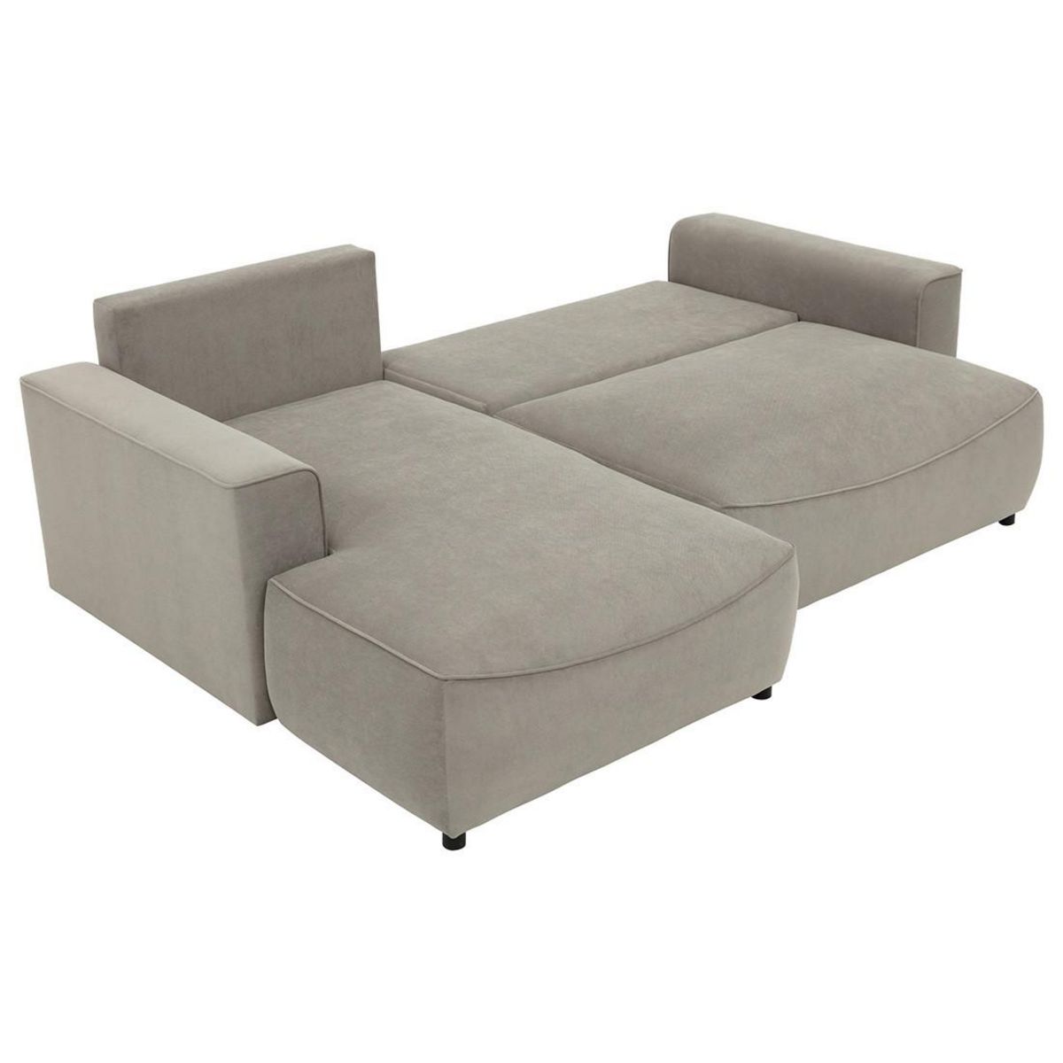 BEST MOBILIER Aurelia - canapé d'angle gauche 4 places convertible avec coffre en tissu texturé