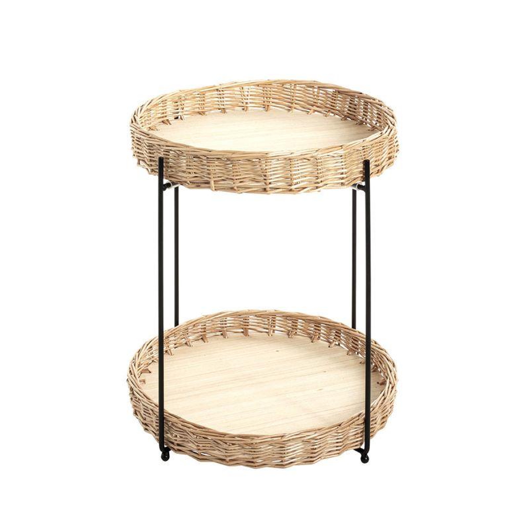 Voir la diapositive 2 : Paris Prix Table d'Appoint Osier  Irène  49cm Naturel & Noir