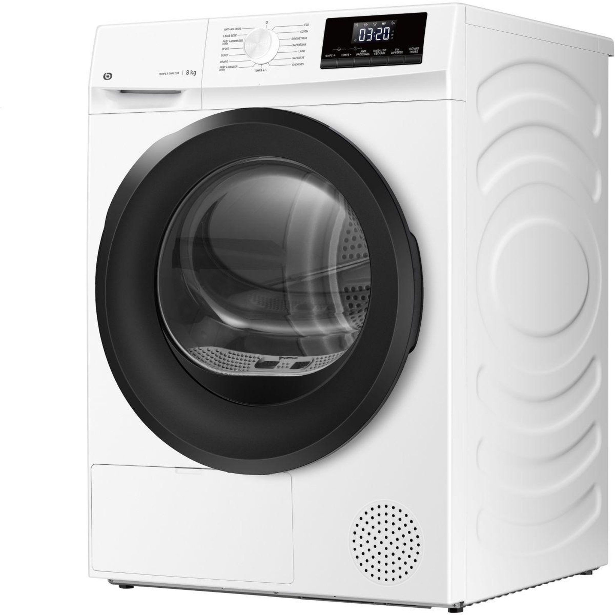 Voir la diapositive 3 : ESSENTIEL B Sèche linge pompe à chaleur eslhp8-4b