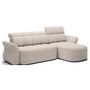 Voir la diapositive 6 : BEST MOBILIER Brume - canapé d'angle droit 4 places convertible électrique avec coffre et têtières réglables en tissu bouclette