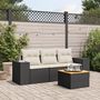 Voir la diapositive 1 : VIDAXL Salon de jardin 4 pcs avec coussins noir resine tressee