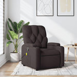 VIDAXL Fauteuil de massage inclinable Marron fonce Tissu