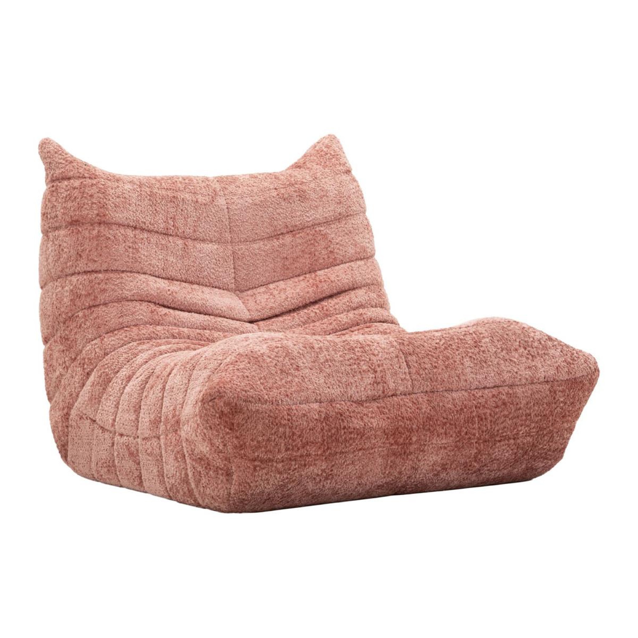 Paris Prix Chauffeuse tissu bouclette  mask  103cm rose