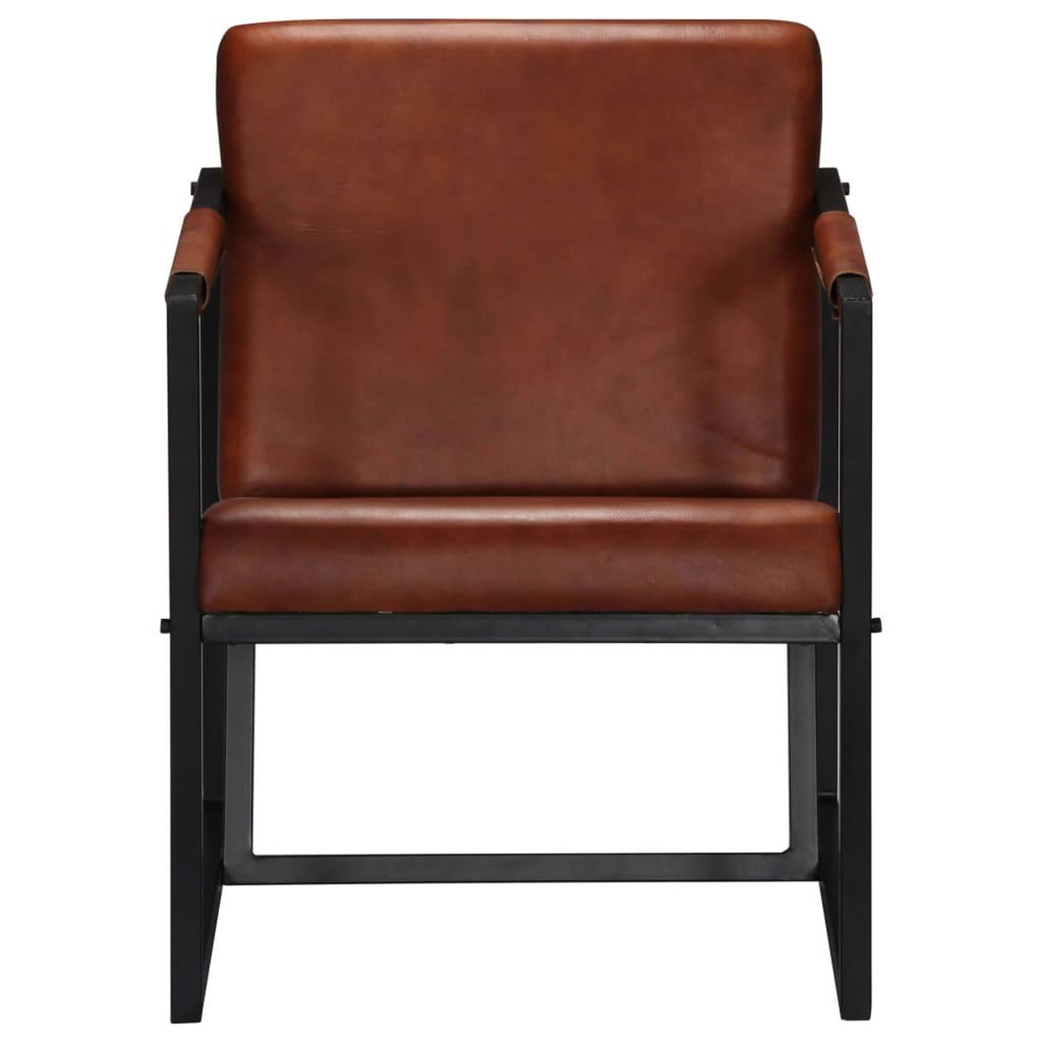 Voir la diapositive 2 : VIDAXL Fauteuil Marron Cuir veritable