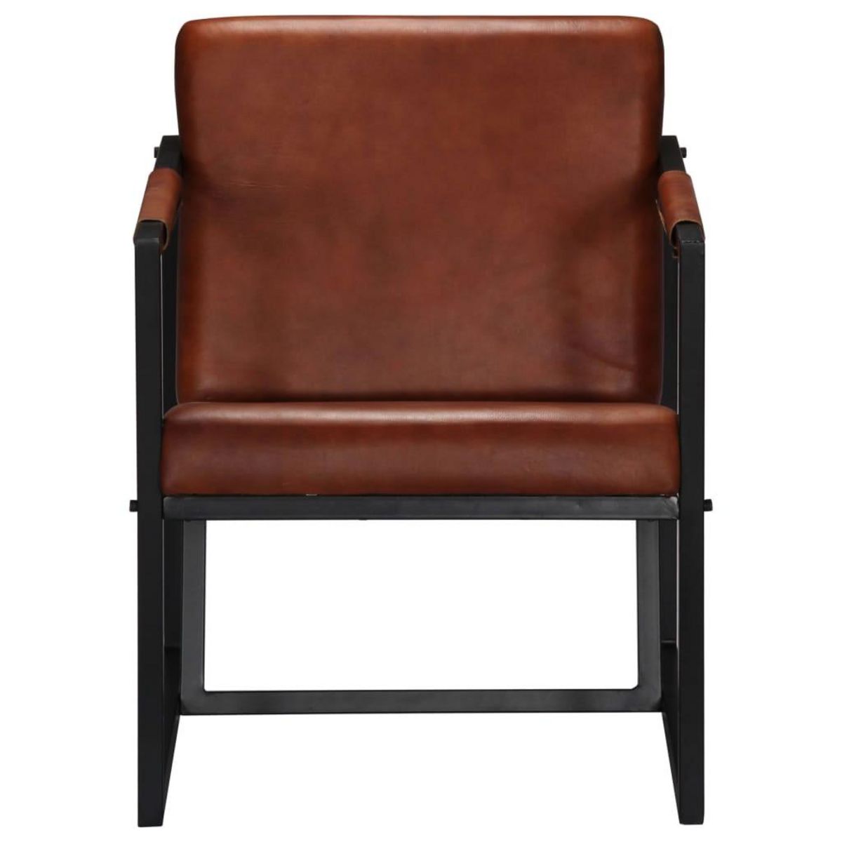 VIDAXL Fauteuil Marron Cuir veritable