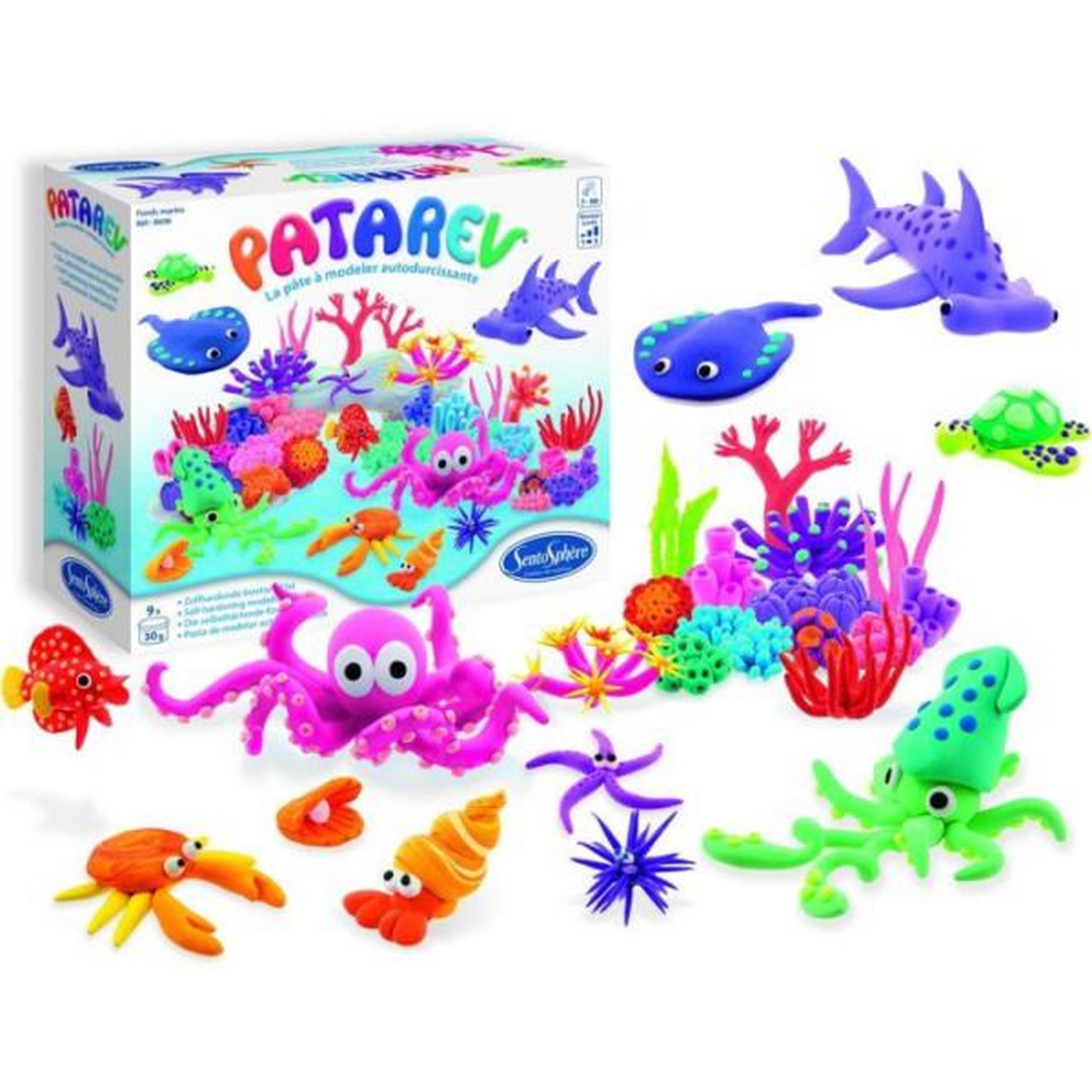 Voir la diapositive 3 : Sentosphere Pate a modeler autodurcissante - sentosphere - patarev - fonds marins - différentes couleurs - 9 couleurs - des 7 ans