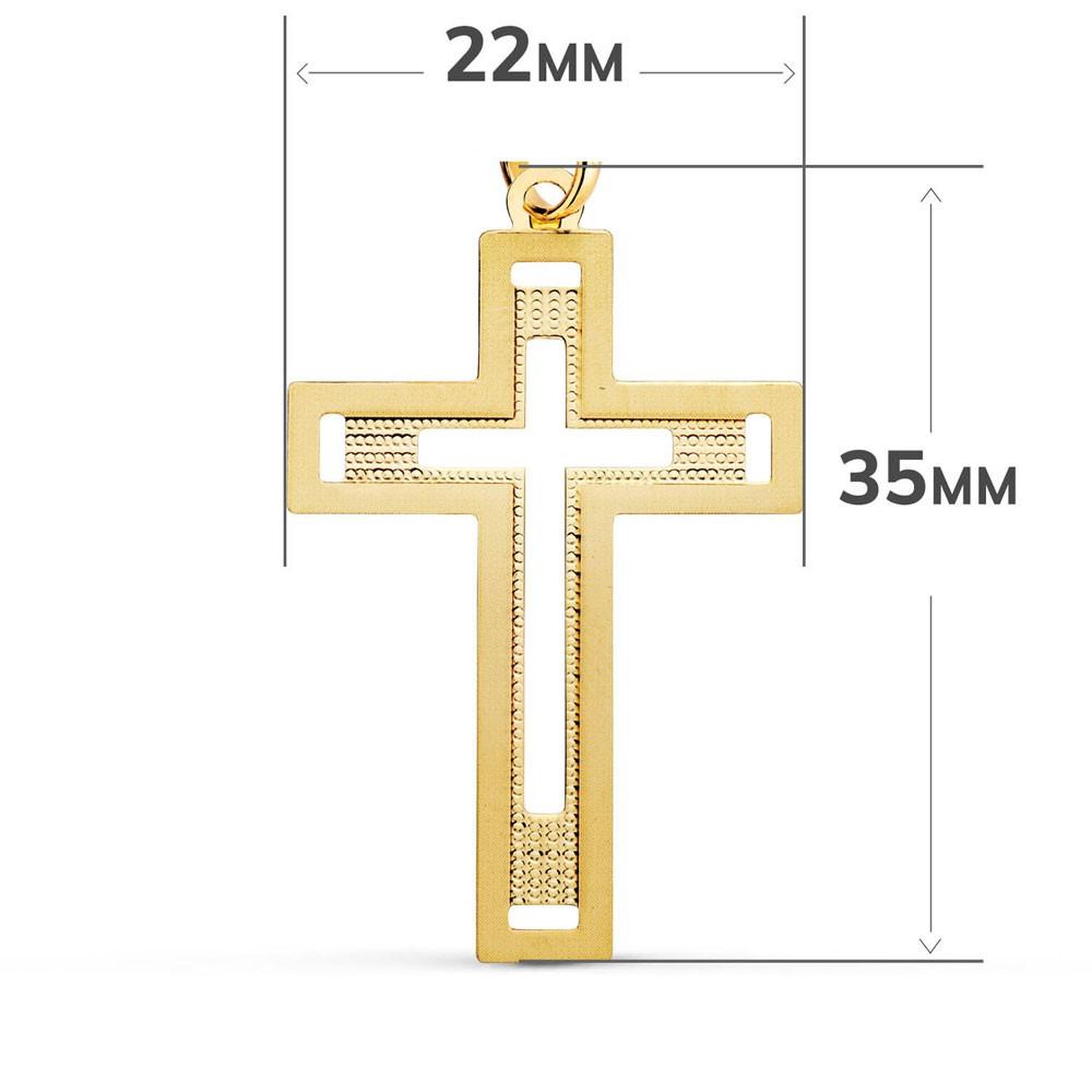 Voir la diapositive 2 : L'ATELIER D'AZUR Pendentif  - Médaille Croix Or 18 Carats 750 Jaune - Chaines Offertes