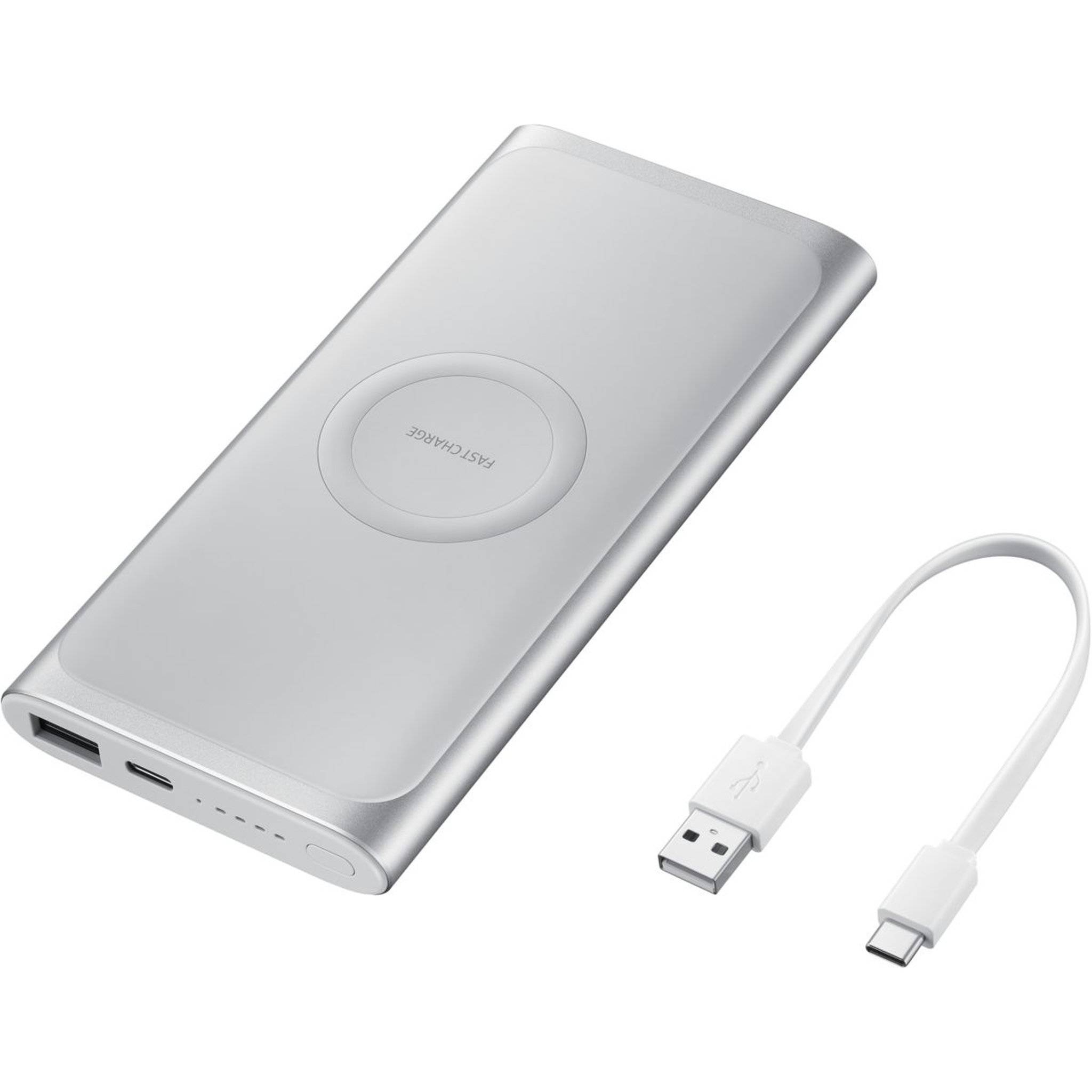 Voir la diapositive 2 : Samsung Batterie externe 10000 mAh charge rapide induction Argent