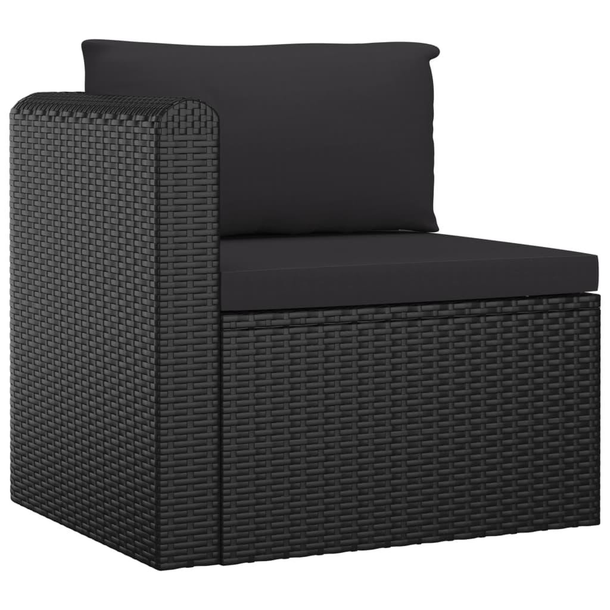 Voir la diapositive 4 : VIDAXL Salon de jardin 9 pcs avec coussins Resine tressee Noir