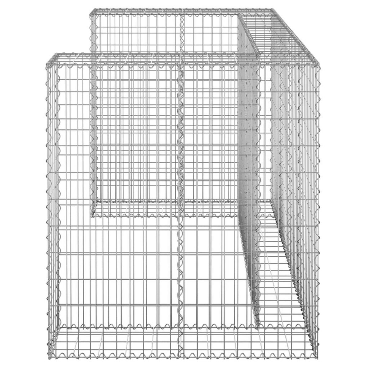 VIDAXL Mur en gabion pour poubelles Acier galvanise 180x100x110 cm