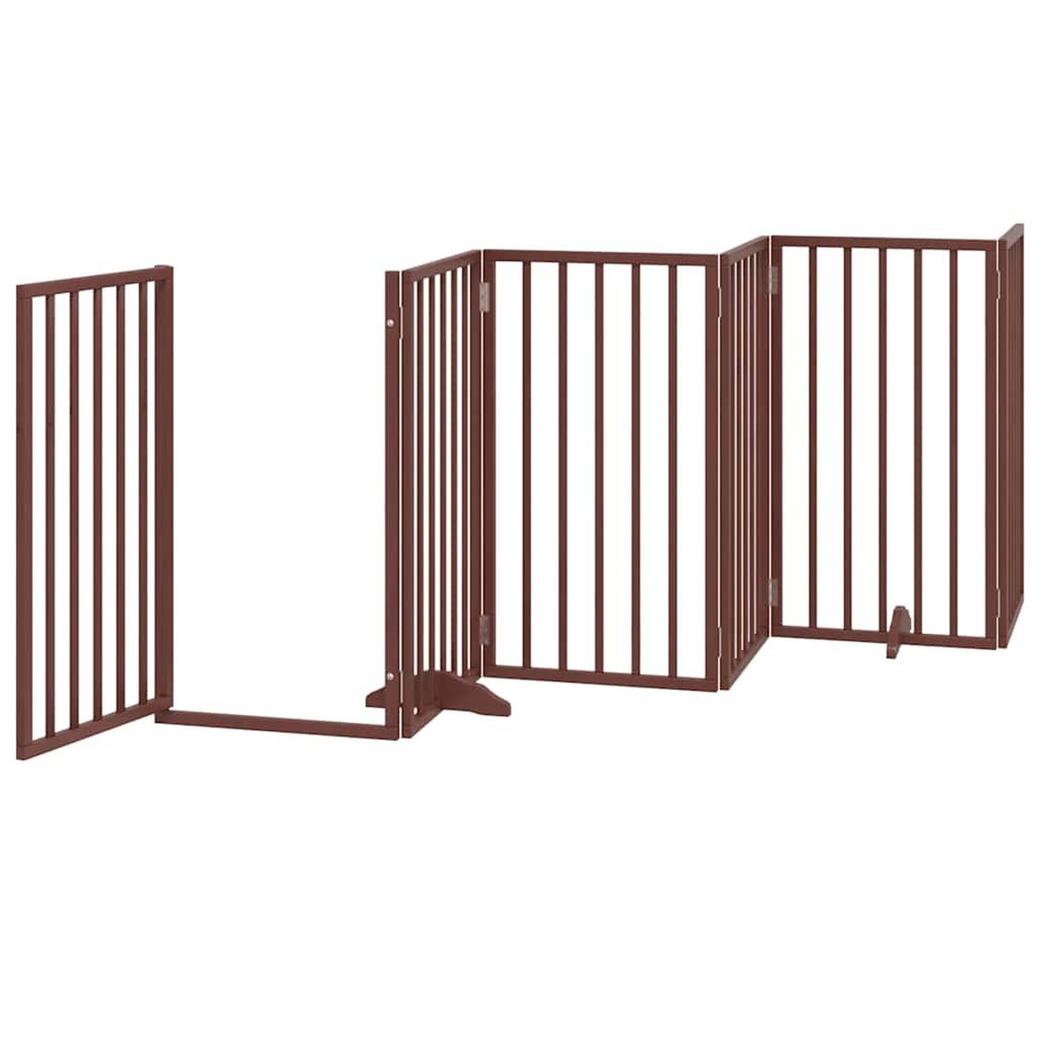 Voir la diapositive 4 : VIDAXL Barriere pour chien porte pliable 12 panneaux bois de peuplier
