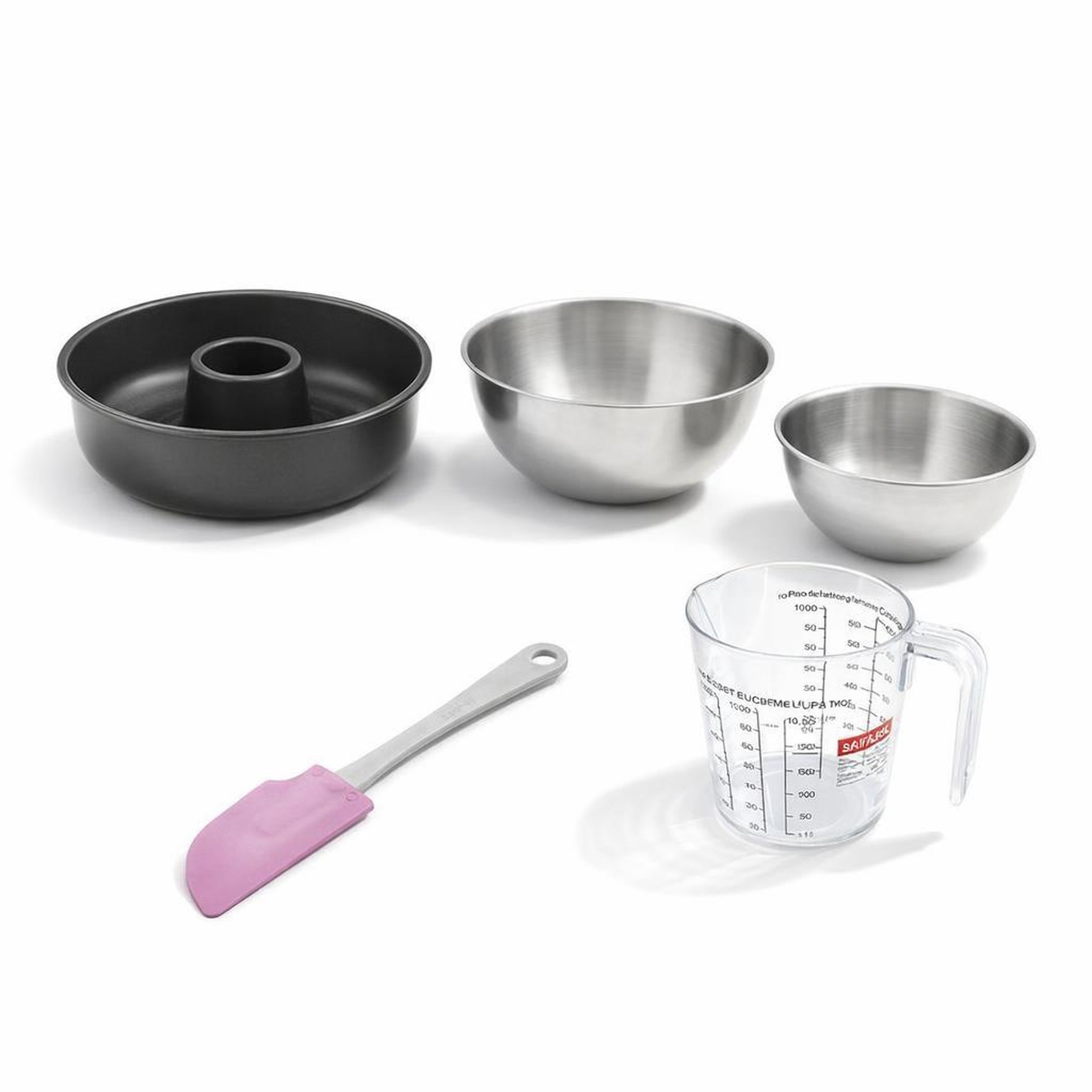 ZENKER Set de 5 ustensiles de pâtisserie moule à gâteaux bols spatule verre doseur black mettallic black mettallic zenker  black mettallic