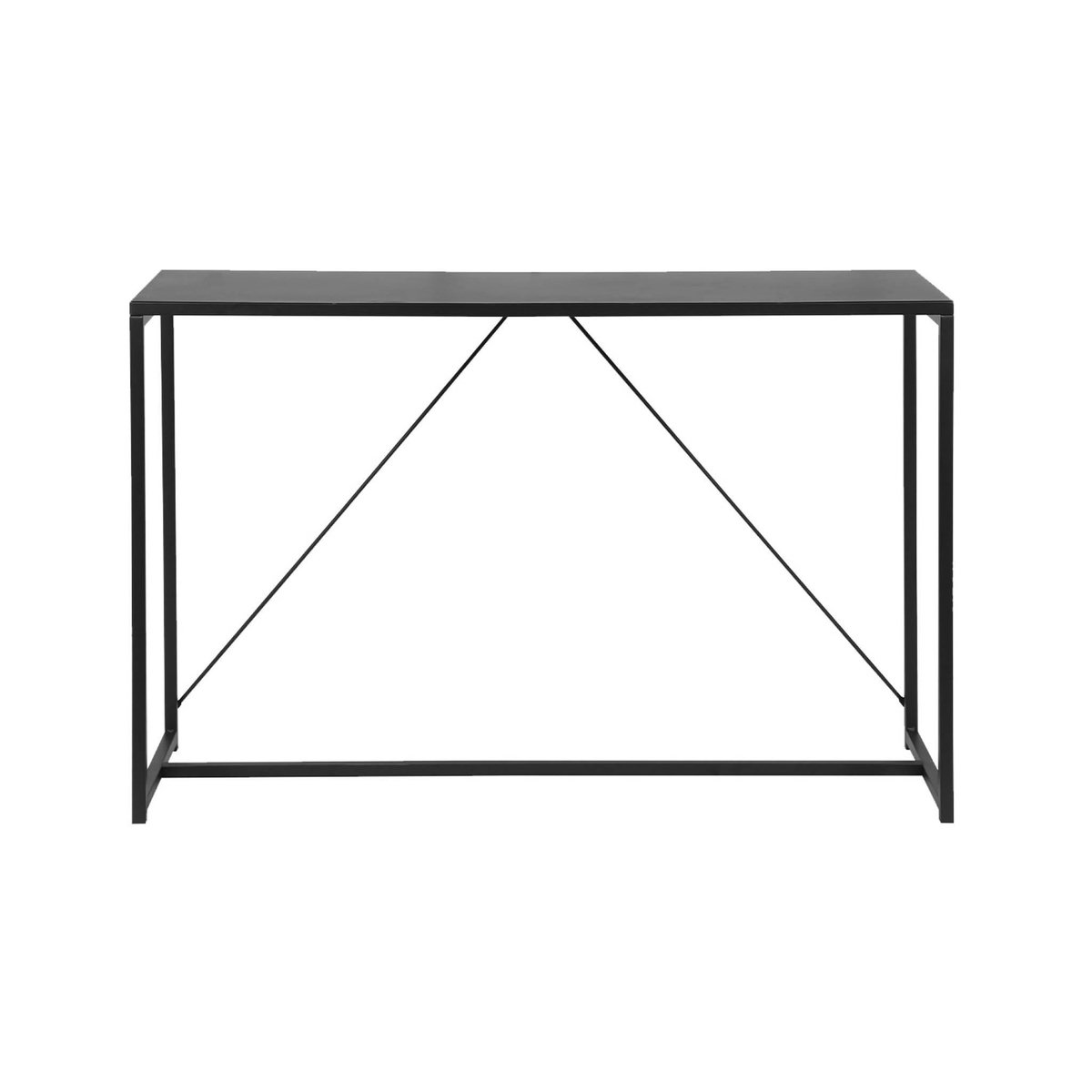 SWEEEK Console en métal noir 120 x 39 x 79cm - Industrielle - 1 barre de renfort