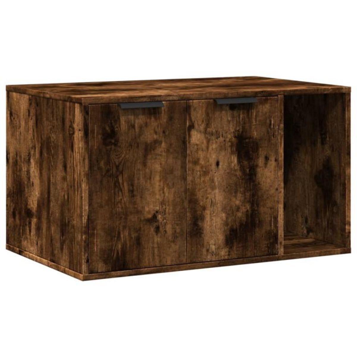 VIDAXL Meuble de bac à litière pour chat chêne fumé bois d ingénierie