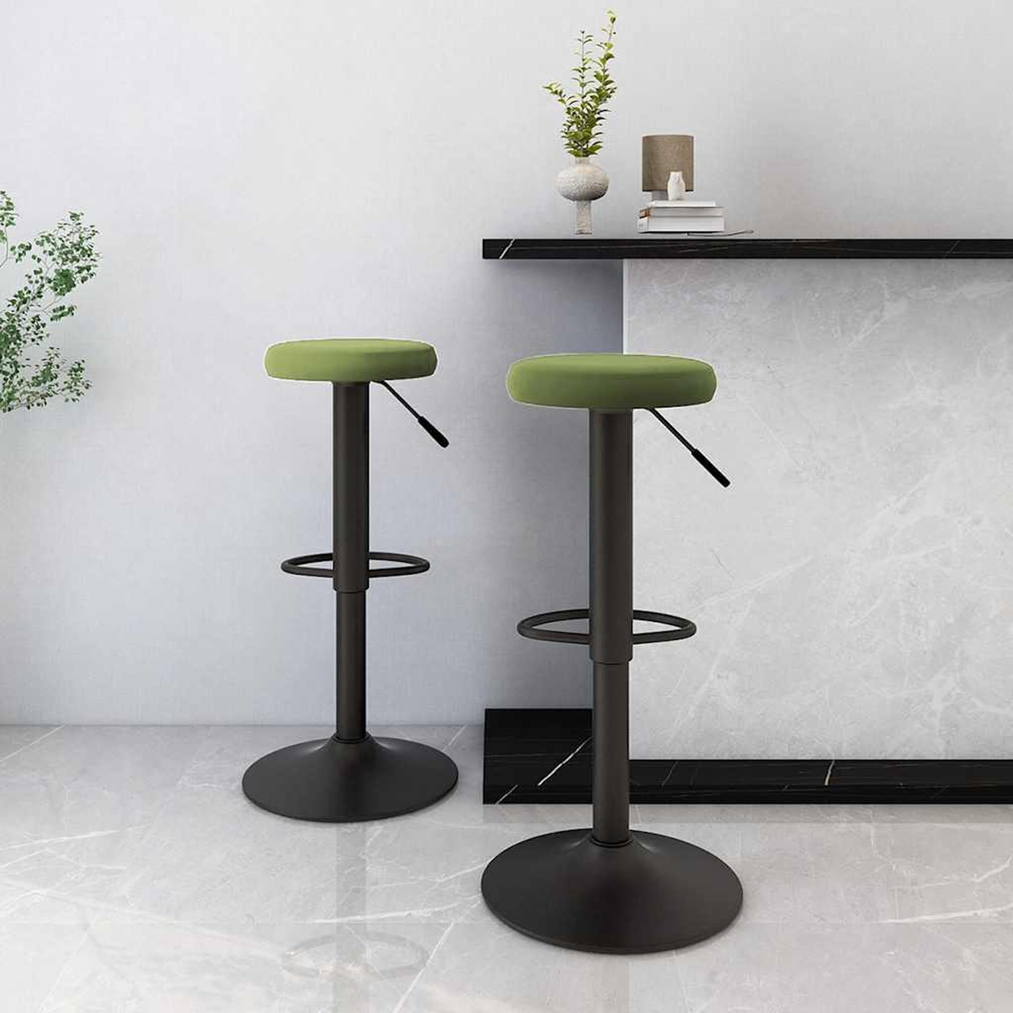 VIDAXL Tabourets de bar lot de 2 vert clair velours