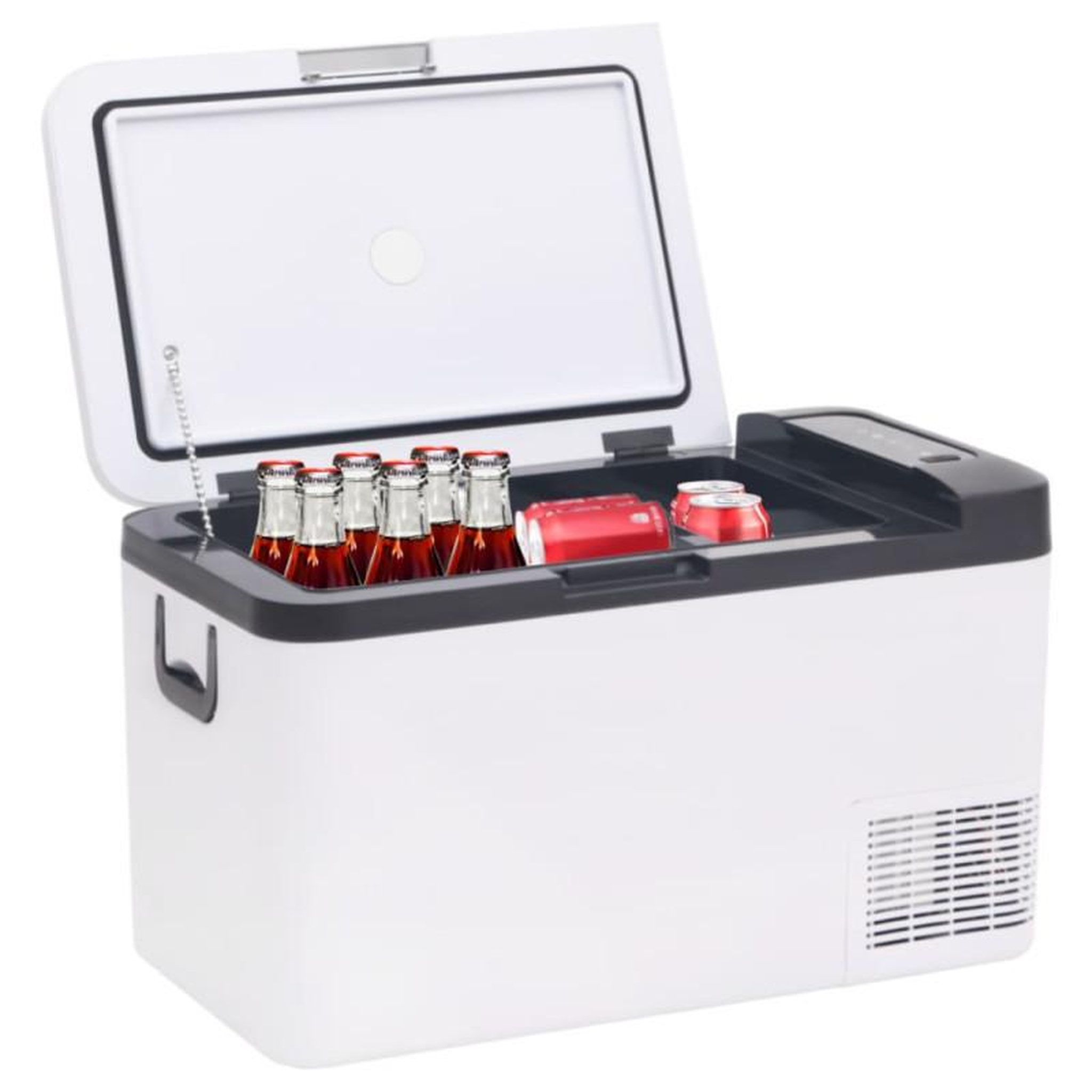 Voir la diapositive 2 : VIDAXL Glacière avec poignée et adaptateur noir et blanc 18 L PP et PE