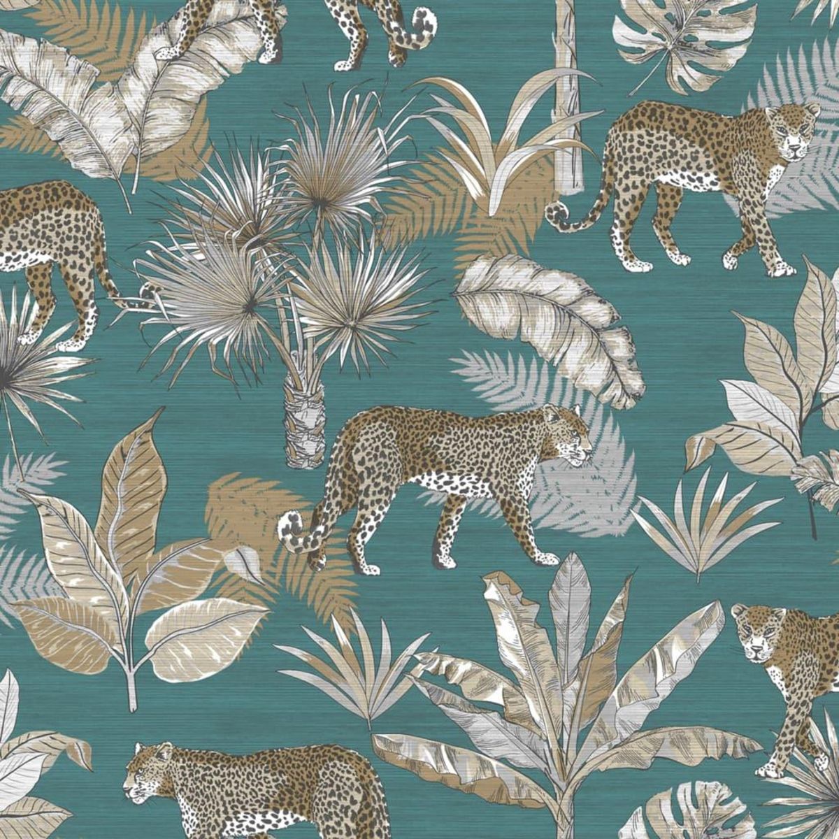 DUTCH WALLCOVERINGS DUTCH WALLCOVERINGS Papier peint Leopard Bleu et beige