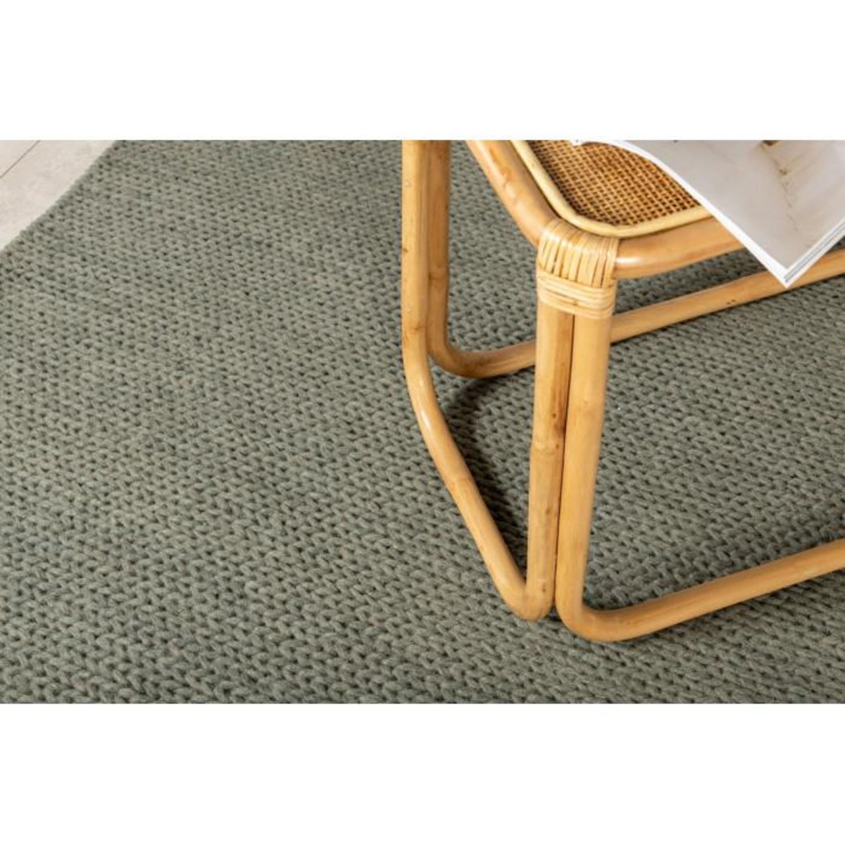 Paris Prix Tapis Tressé en Laine  Marta  250x350cm Vert