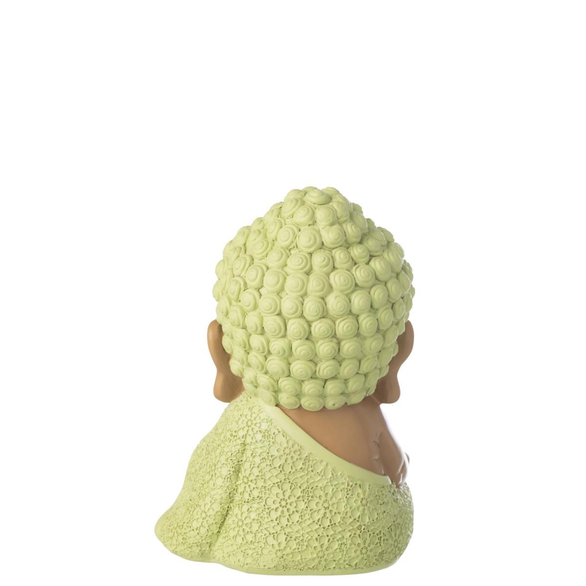 Voir la diapositive 3 : J-LINE Statuette déco moine zen  boudhi  20cm vert