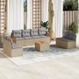 Voir la diapositive 1 : VIDAXL Salon de jardin avec coussins 9 pcs beige resine tressee
