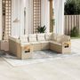 Voir la diapositive 1 : VIDAXL Salon de jardin avec coussins 9 pcs beige resine tressee