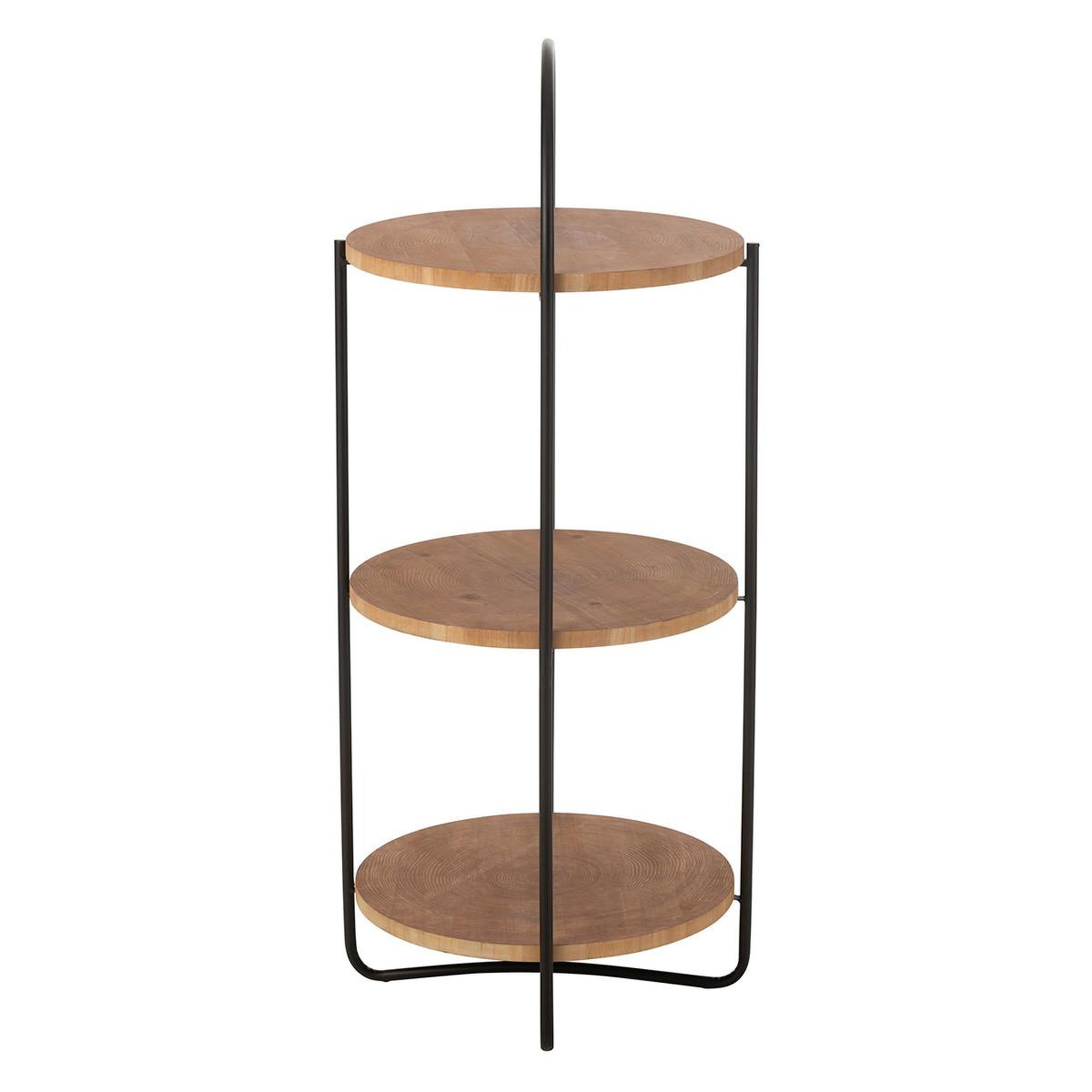 Voir la diapositive 3 : J-LINE Étagère 3 Niveaux  Mia  100cm Naturel