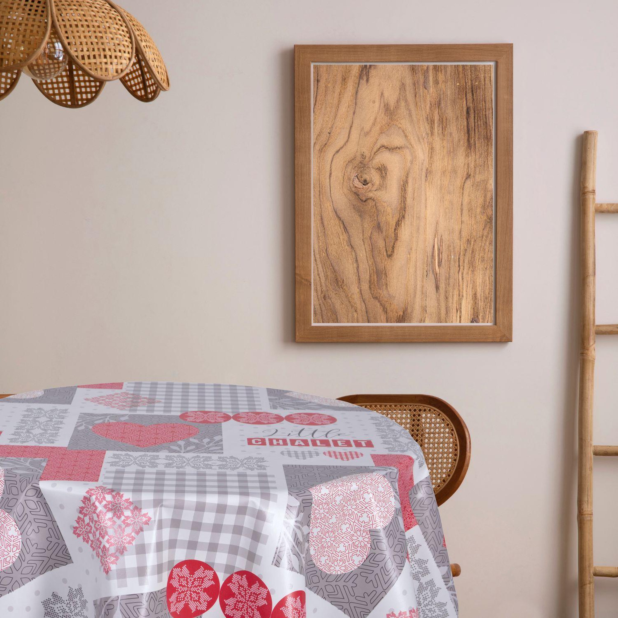 Voir la diapositive 2 : HABITABLE Nappe en toile cirée ronde hytte