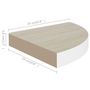 Voir la diapositive 6 : VIDAXL Etagere d'angle murale Chene et blanc 25x25x3,8 cm MDF