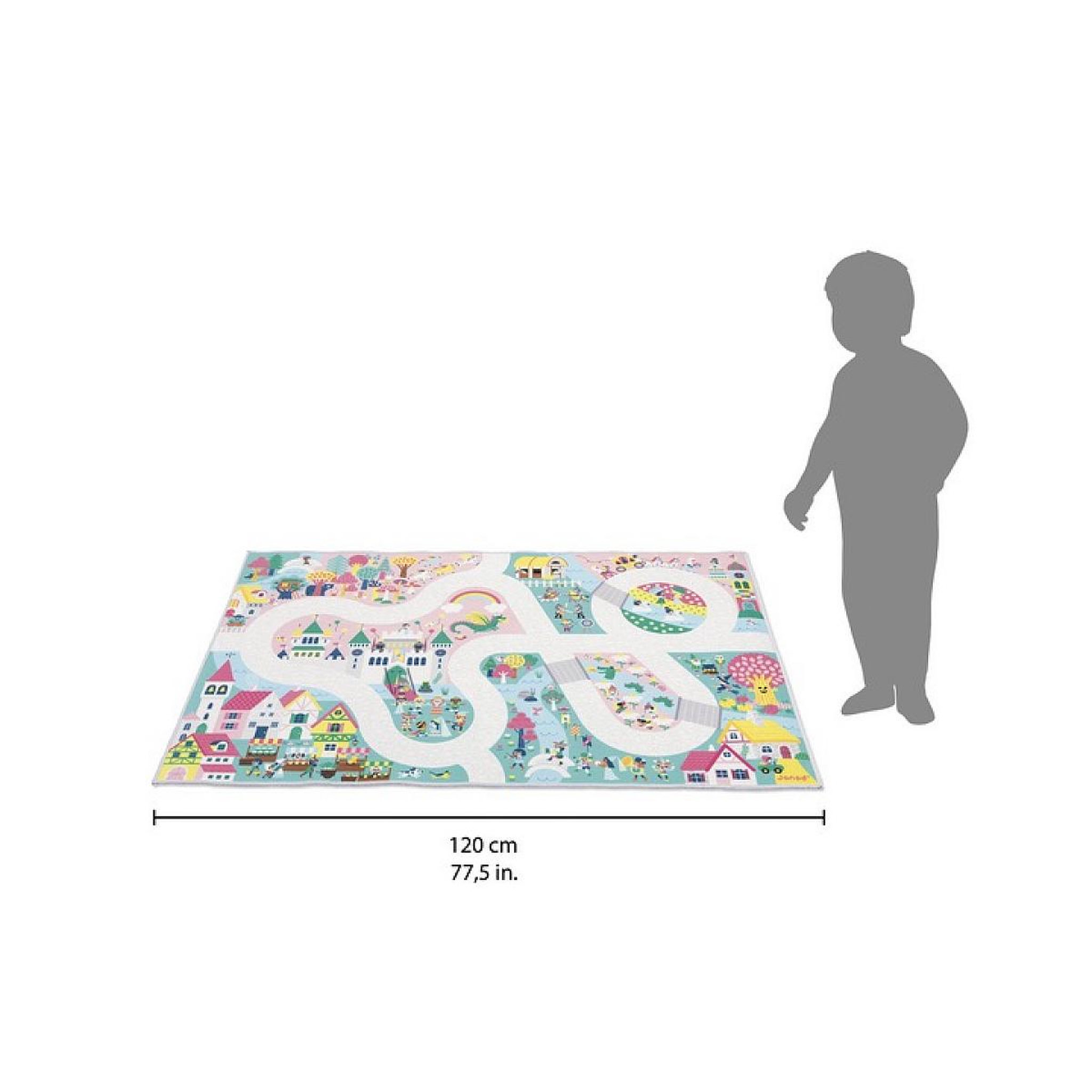 Voir la diapositive 4 : Juratoys-Janod Cross roads - Tapis de voiture Royaume enchante
